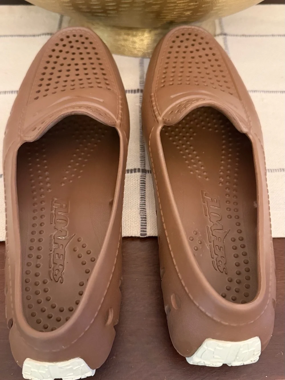 FLOAFERS Men’s Size 13 Brown Slip-On Water Shoes EUC Beach Boating Vacay Resort